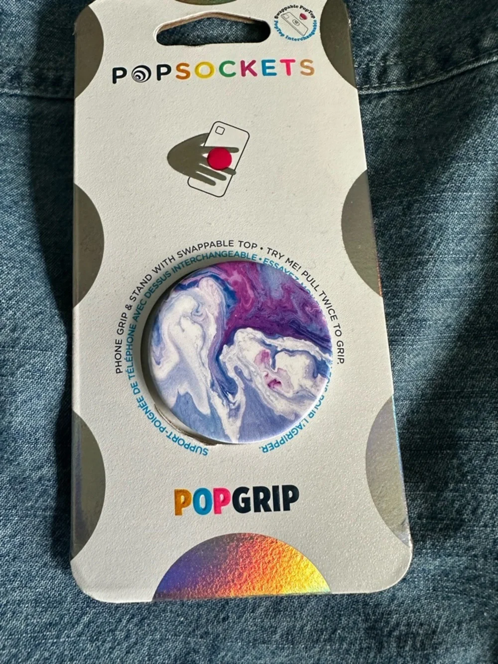 ‼️RARE‼️🎸Popsocket🎸🔥NWT🔥 Phone Holder & Stand w/Swappable Top- LAVENDER FLOW